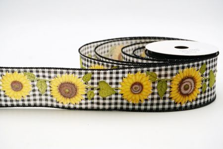 Fairy-tale Lavender And Sunflowers Ribbon_KF7561GC-53-53_black